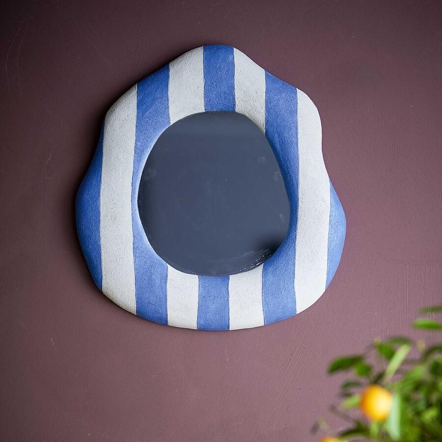Bloomingville Spiegel Travis 38 x 39cm Blauw Organisch