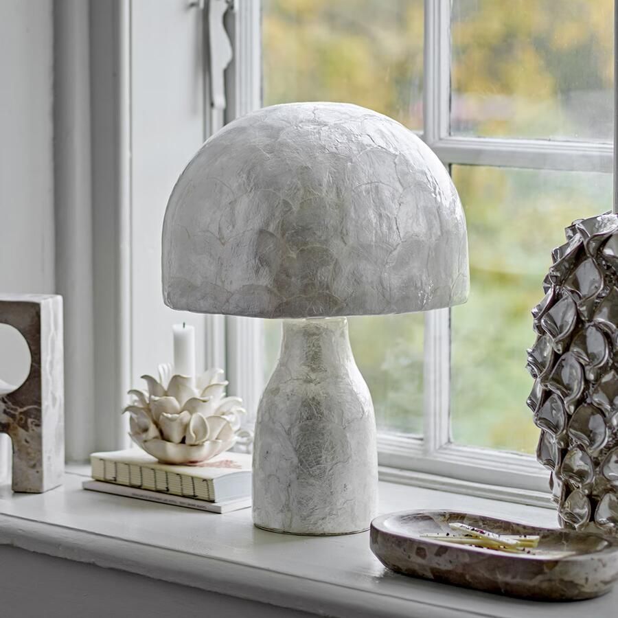 Bloomingville Tafellamp Adria Capiz-schelp 43cm hoog Mother of pearl