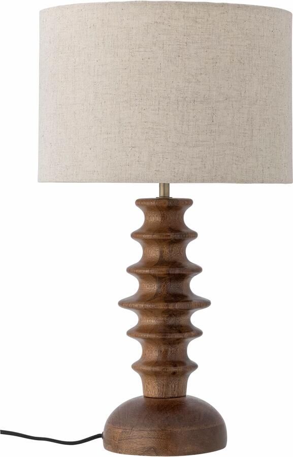 Bloomingville Tafellamp Elinora Linnen en mangohout 52cm hoog Bruin