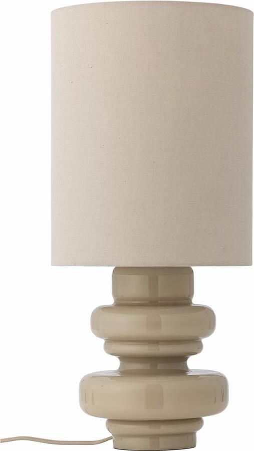 Bloomingville Tafellamp Fabiola Linnen en glas 51cm hoog Naturel