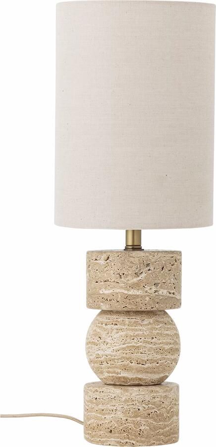Bloomingville Tafellamp Marci Travertin en linnen 53cm hoog Naturel