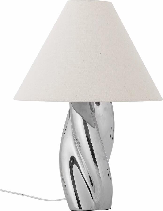 Bloomingville Tafellamp Silva Linnen en steen 49cm hoog Zilver