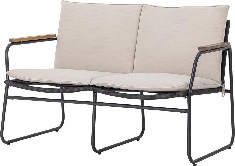 Bloomingville Tuinbank Hampton Gevlochten koord 125cm Zwart