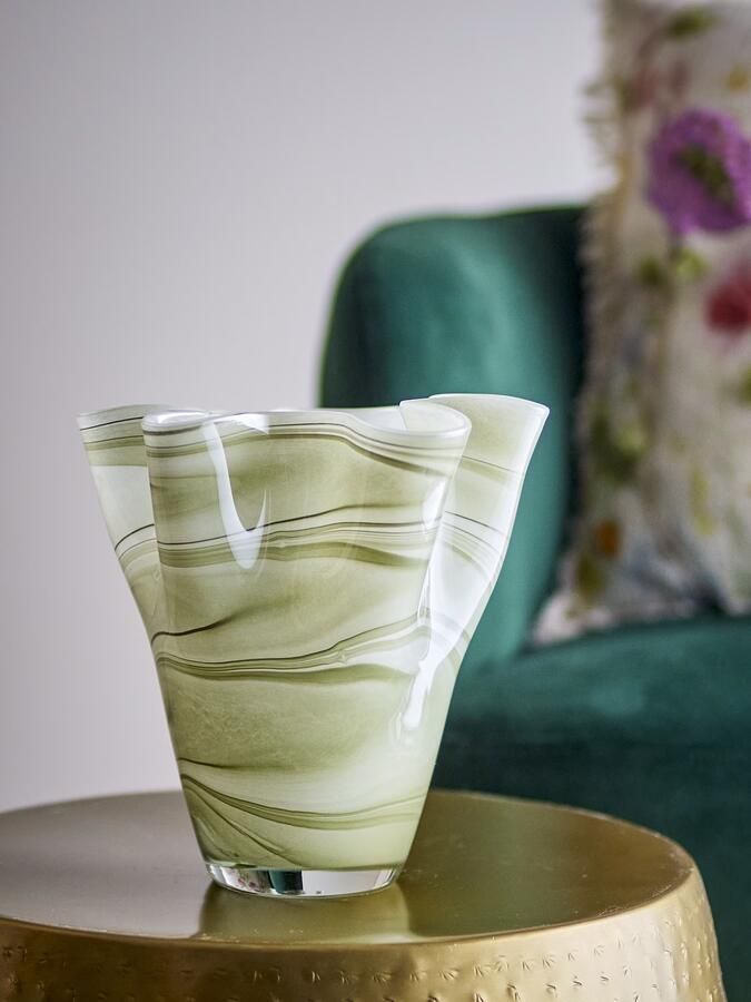 Bloomingville Vaas Toryn Glas 24cm Groen