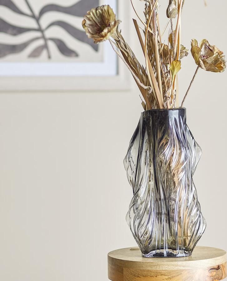 Bloomingville Vaas Tulla Glas 32cm Grijs