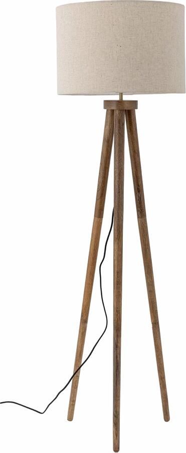 Bloomingville Vloerlamp Etienne Linnen en mangohout 156cm hoog Bruin