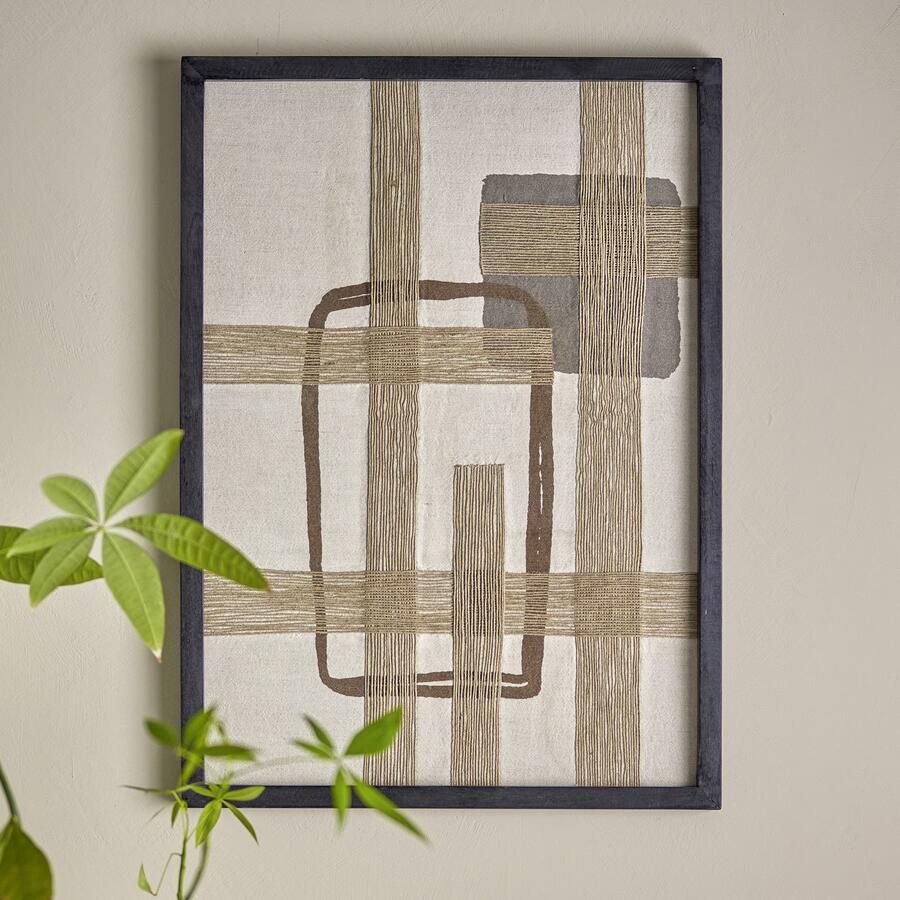 Bloomingville Wanddecoratie Bie Katoen en jute 70 x 50cm Bruin