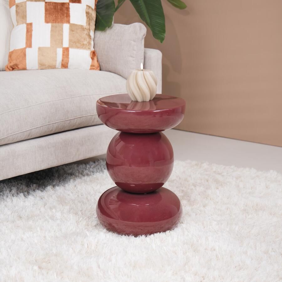 Livingfurn | Bijzettafel Brix Dex Maroon | Woonkamertafels | Bijzettafel