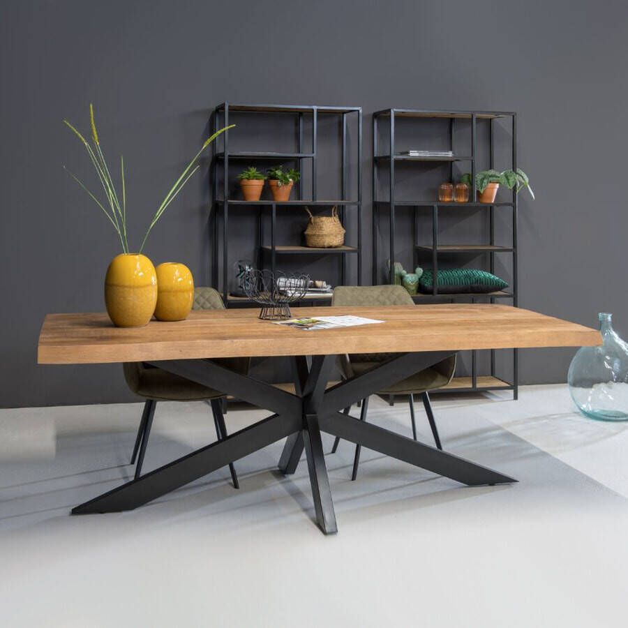 Brix Eetkamertafel | Sturdy Tree Top Spider | 100x200 cm | mangohout met staal - Foto 3
