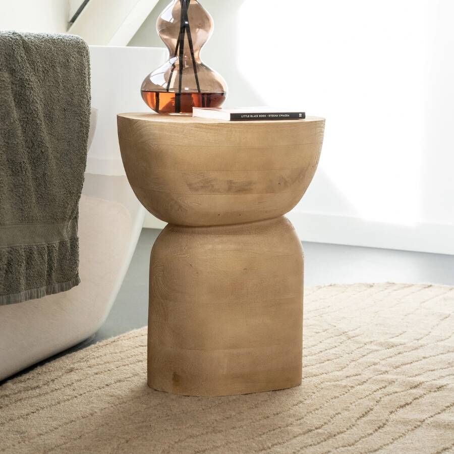 By-Boo Bijzettafel Cobble Mangohout 37 x 30cm