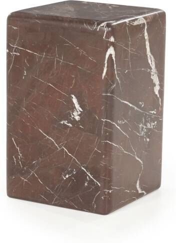 By-Boo Bijzettafel Dice Marmer 30 x 30cm Rood