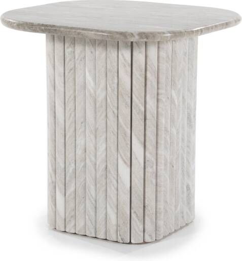 By-Boo Bijzettafel Dorique Marmer 45 x 45cm Bruin Vierkant