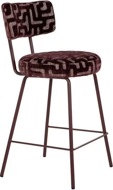 By-Boo Barstoel Vie Geweven stof (zithoogte 66cm) Pruim