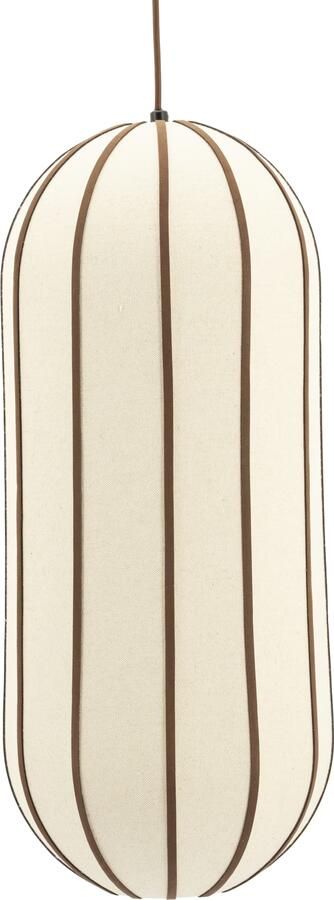 By-Boo Hanglamp Cocoon Linnen en leder 28cm Bruin