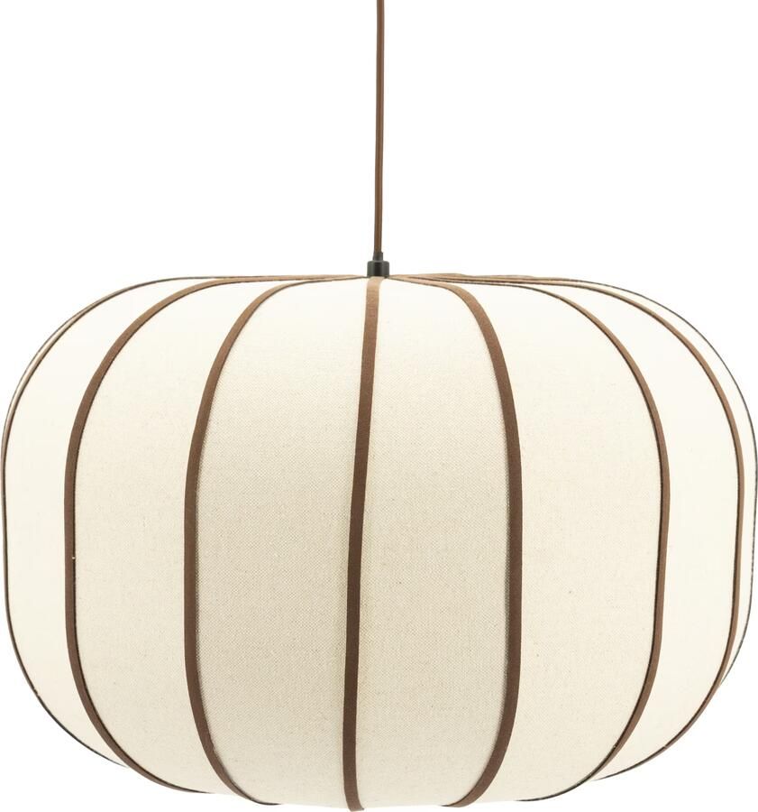 By-Boo Hanglamp Cocoon Linnen en leder 50cm Bruin