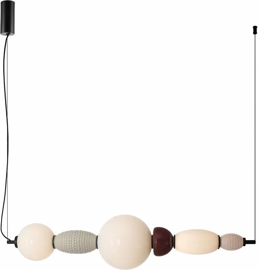 By-Boo Hanglamp Garca Horizontaal Keramiek en glas Veelkleurig