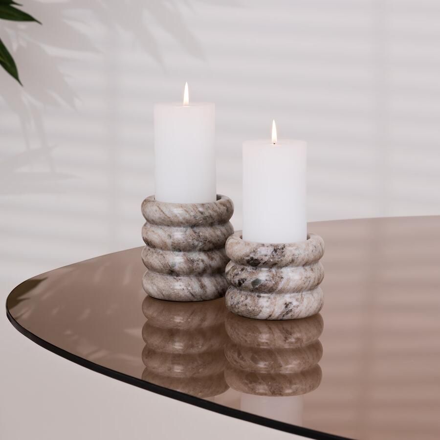 By-Boo Kaarshouder Paloma Marmer Set van 2 stuks Bruin