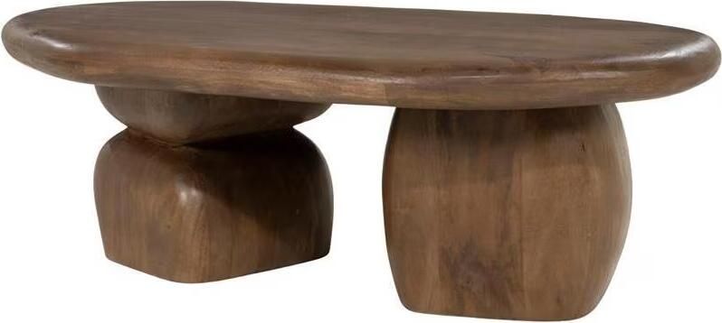 By-Boo Organische Salontafel Sui Mangohout 120 x 70cm Bruin Ovaal