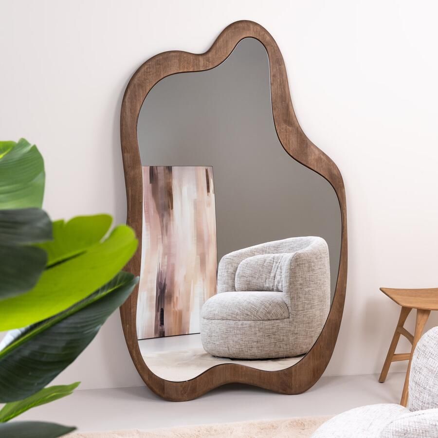 By-Boo Organische Spiegel Laban Hout 180 x 110cm Natuurlijk