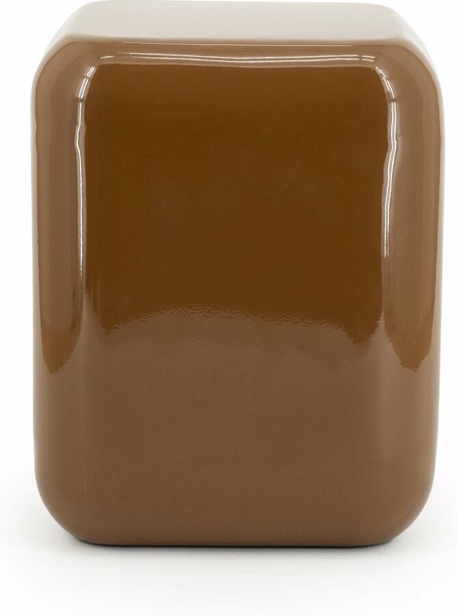 By-Boo Poef Bijzettafel Dixon 34 x 34cm Mosterdgeel Vierkant - Foto 2