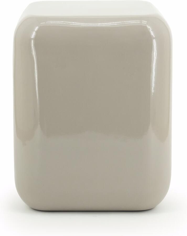 By-Boo Poef Bijzettafel Dixon 34 x 34cm Taupe Vierkant