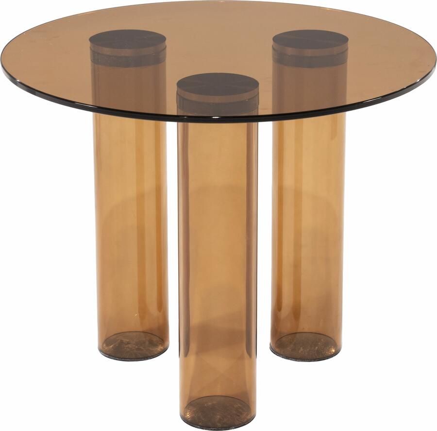 By-Boo Ronde Bijzettafel Aero Glas 50cm Bruin