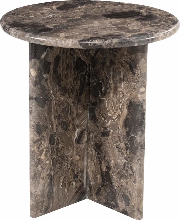 By-Boo Ronde Bijzettafel Circa Marmer 42cm Bruin