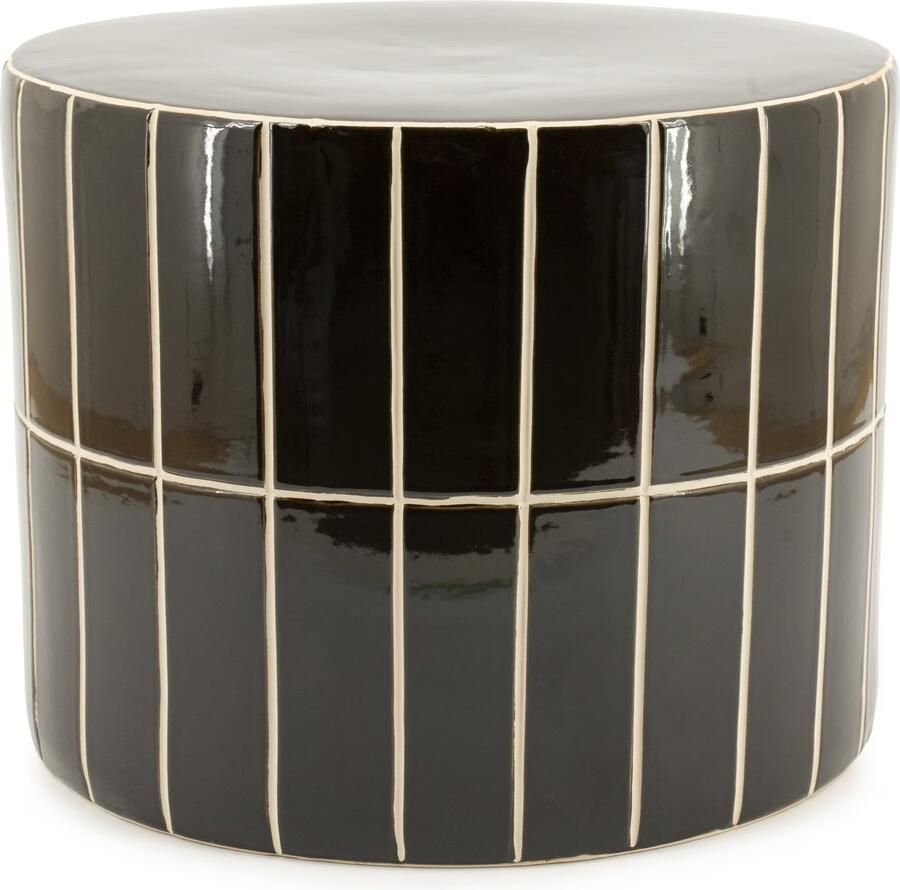 By-Boo Ronde Bijzettafel TileTastic 42cm Bruin