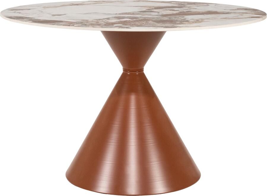 By-Boo Ronde Eettafel Roka Gesinterde steen 120cm Bruin