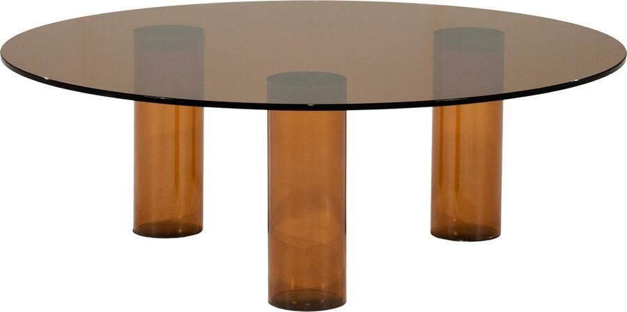 By-Boo Ronde Salontafel Aero Glas 100cm Bruin
