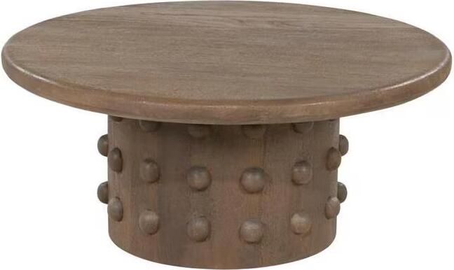 By-Boo Ronde Salontafel PopDot Mangohout 80cm Bruin