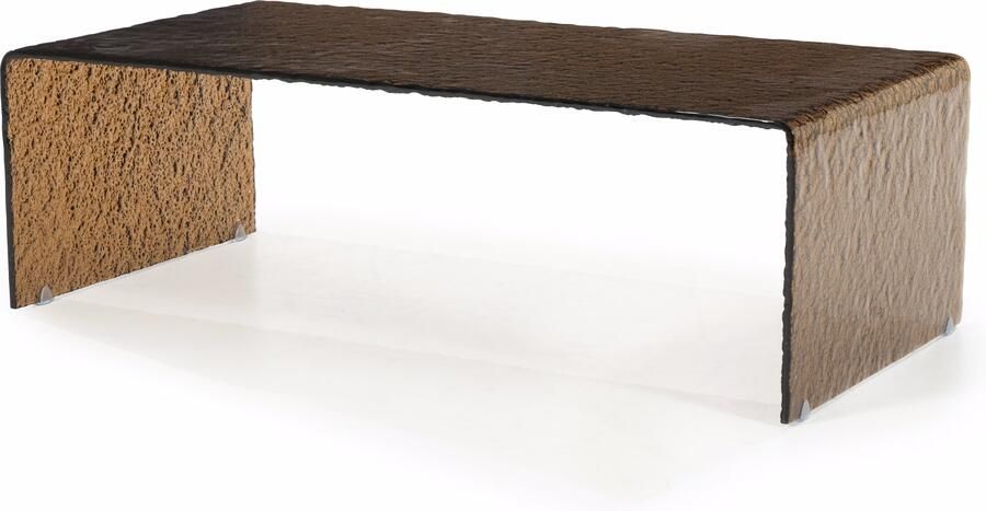 By-Boo Salontafel Ripple Glas 110 x 55cm Bruin