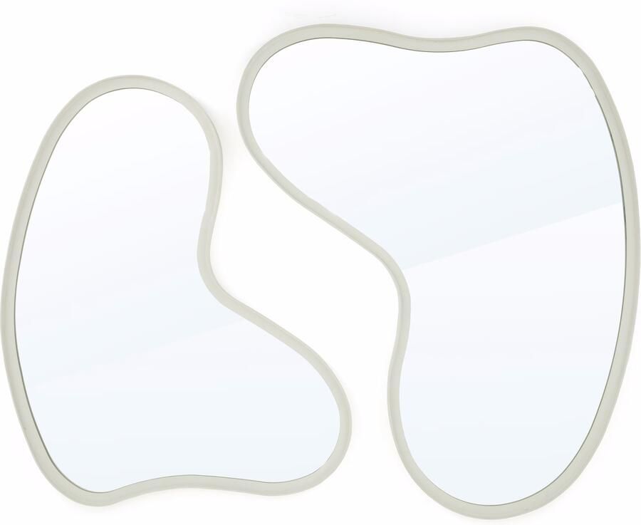 By-Boo Spiegel Pejo Set van 2 stuks Wit Organisch
