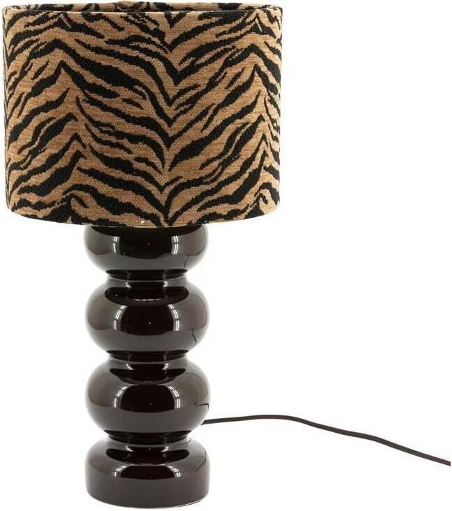 By-Boo Tafellamp Reve Keramiek en stof 46cm Bruin Zwart