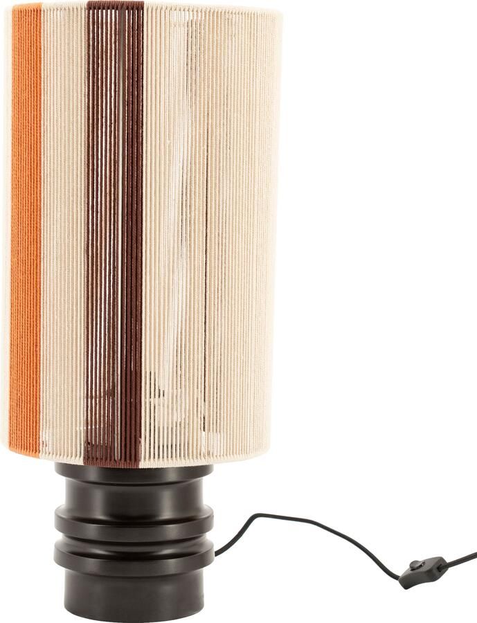 By-Boo Tafellamp Riga Mangohout en katoen 62cm Veelkleurig