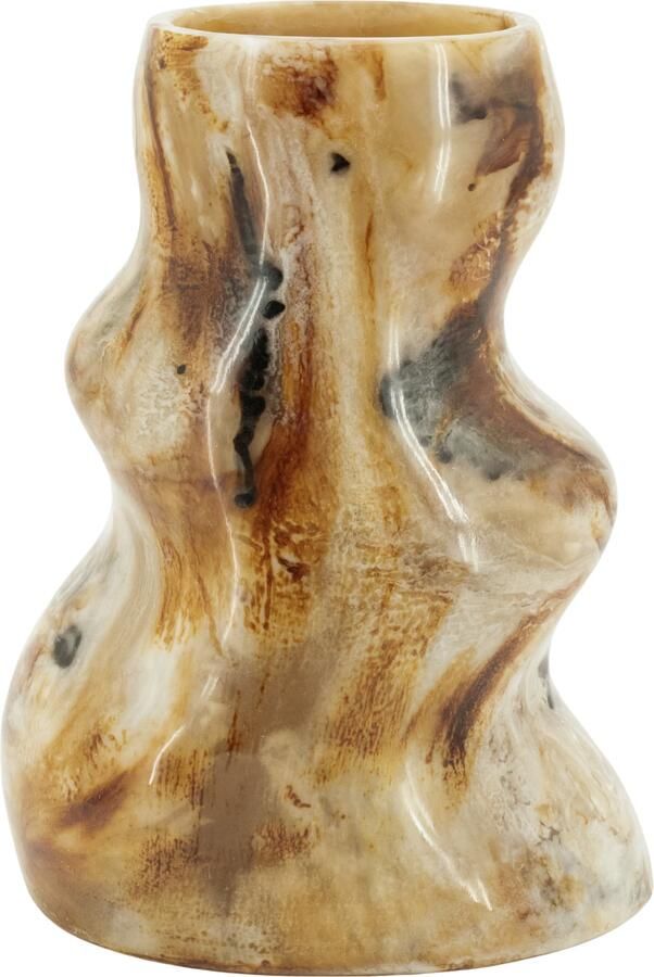 By-Boo Vaas Stonea Marmerlook 26cm Bruin