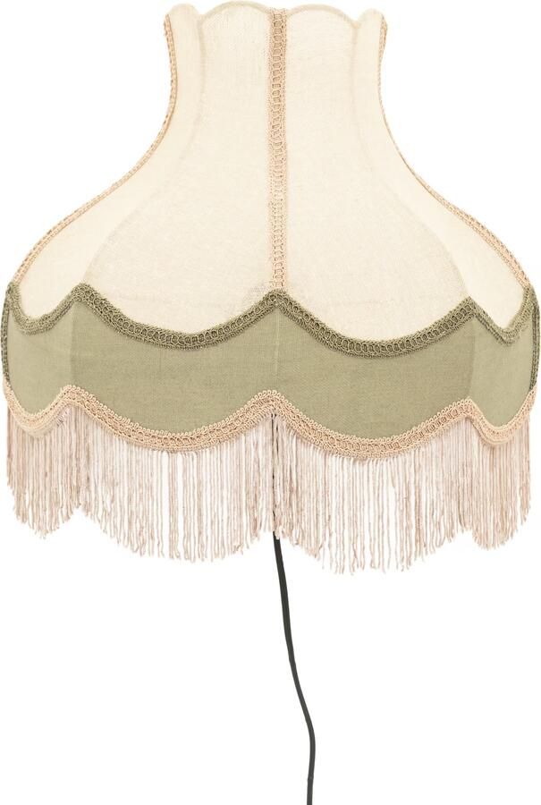 By-Boo Wandlamp Fringaloo Katoen en jute Groen