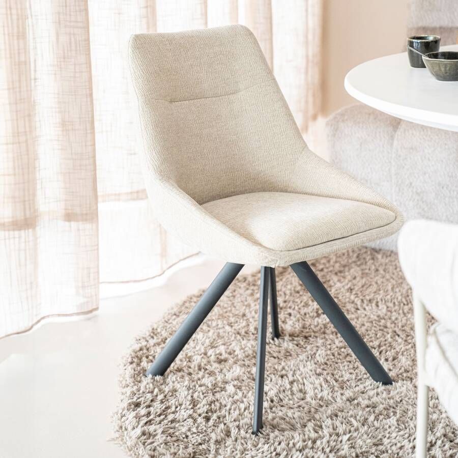 By-Boo Draaibare Eetkamerstoel Bliss Beige