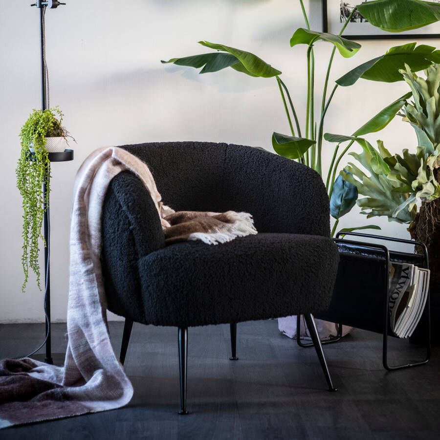 By Boo Loungestoel Babe zwart teddy