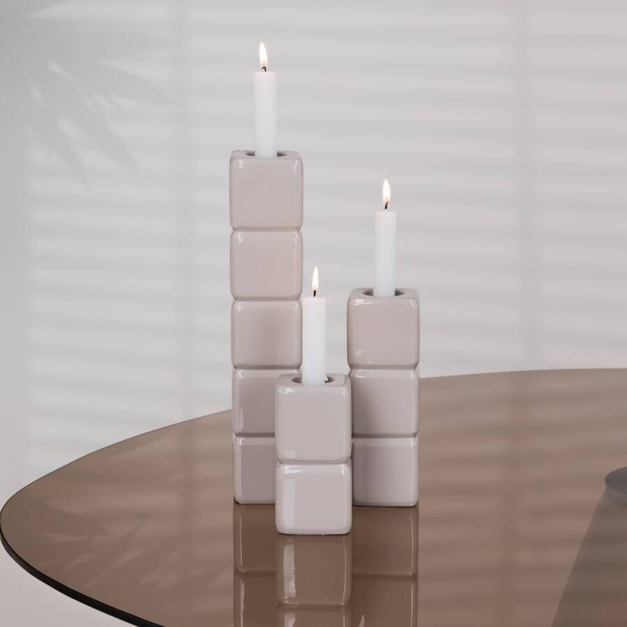 By-Boo Kaarshouder Cube Set van 3 stuks Taupe
