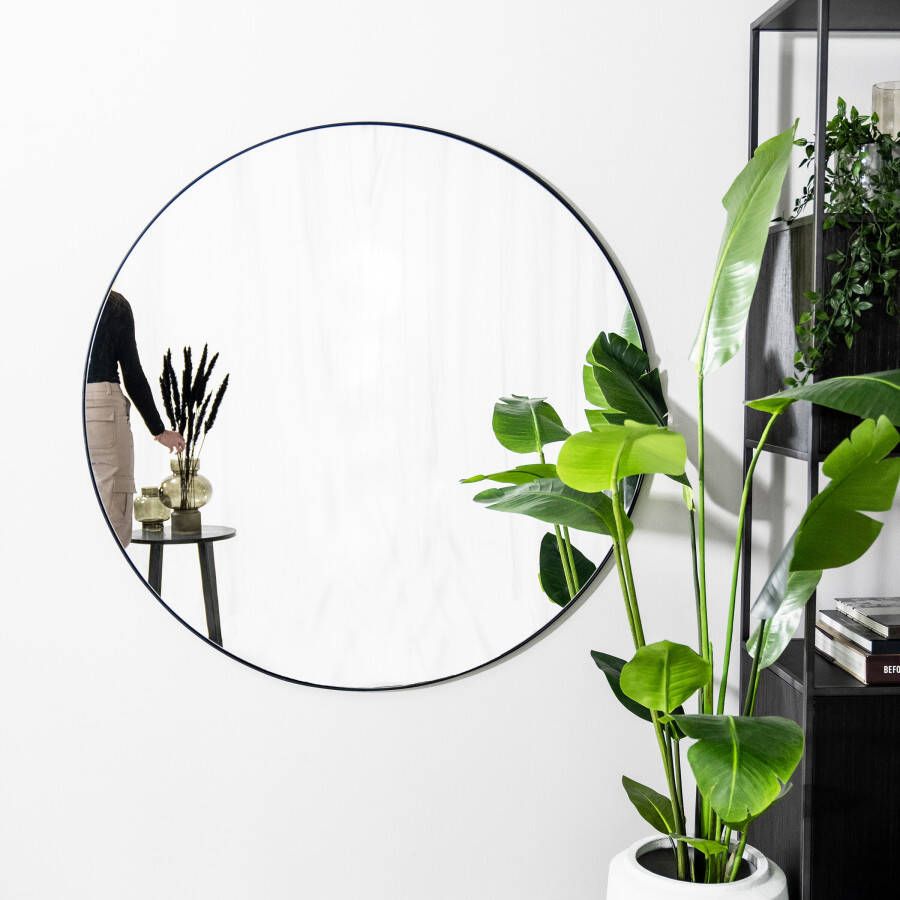 By-Boo Ronde Spiegel Immense XXL 120cm Zwart