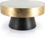 By-Boo Salontafel Bunga 75cm zwart goud met glazen blad Rond - Thumbnail 1