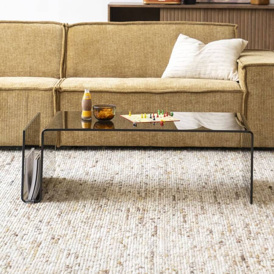 By-Boo Salontafel Shadow Glas 120 x 60cm Bruin