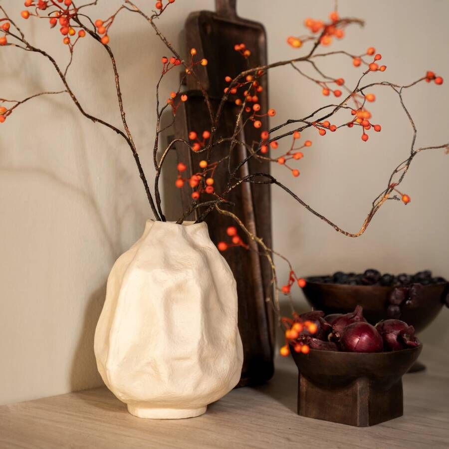 By-Boo Vaas Dent 27cm hoog Off White