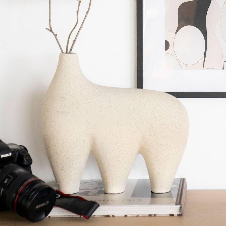 By-Boo Vaas Momo 30cm hoog Off White