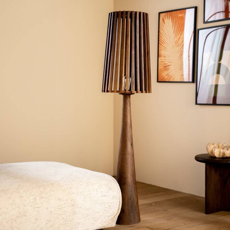 By-Boo Vloerlamp Guard Mangohout 162cm hoog Bruin