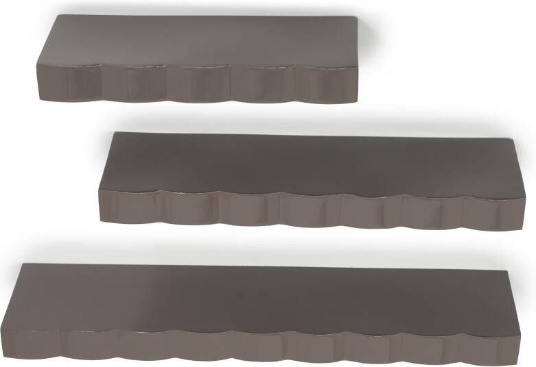 By-Boo Wandplank Prinz Set van 3 stuks Donker Taupe