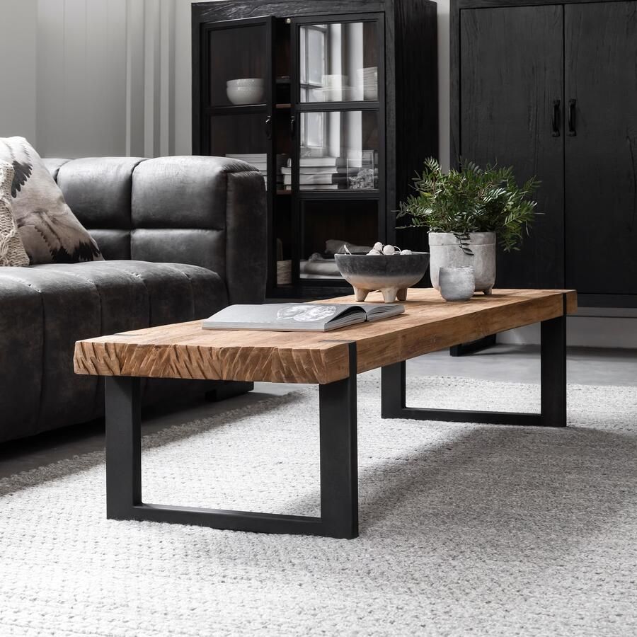 DTP Home Coffee table Beam rectangular 35x150x50 cm 6 cm recycled... - Foto 3