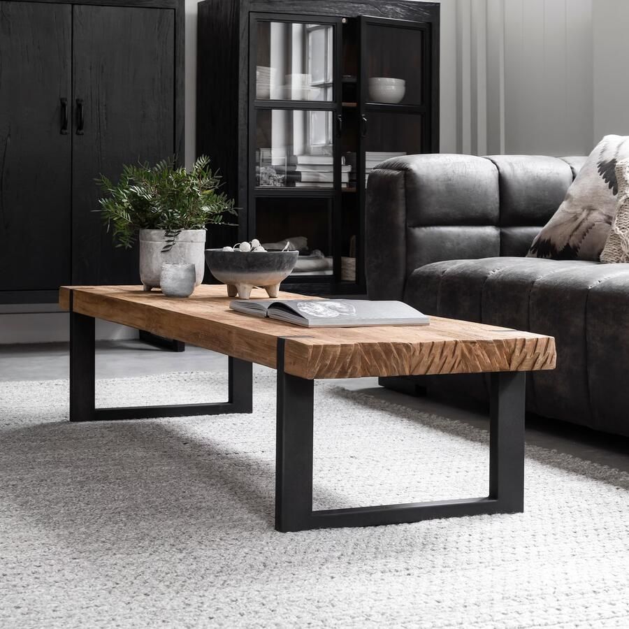 DTP Home Coffee table Beam rectangular 35x150x50 cm 6 cm recycled... - Foto 4