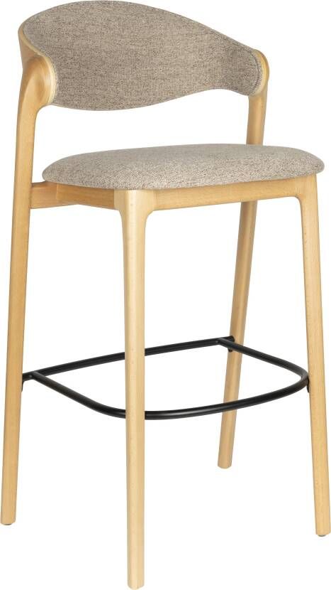 Dutchbone Barstoel Babington Stof en beukenhout Naturel (zithoogte 65cm)